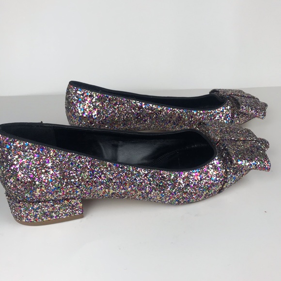 Kensie Women’s Multicolor Glitter Flats with Bow - Picture 4 of 5